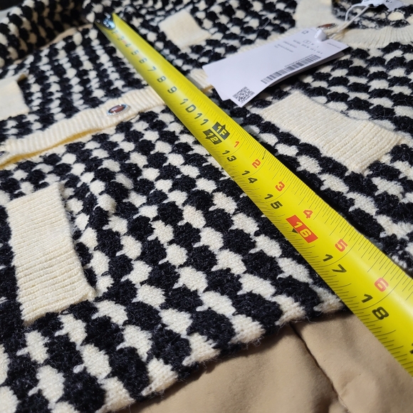 Urban Revivo Cardigan NWT Small Cream Black Boucle Knit Tweed Style Jacket S - Picture 8 of 8